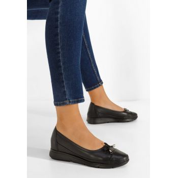 Pantofi casual dama piele Menila negri