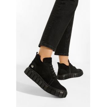 Pantofi casual dama piele negri Argina