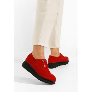 Pantofi derby piele rosii Higueras V2