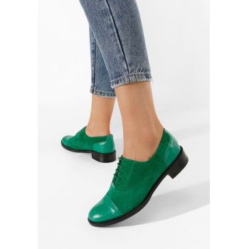 Pantofi oxford dama verzi Genave
