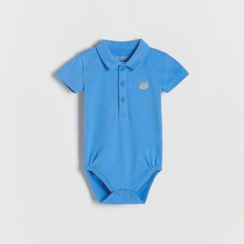 Reserved - Body din bumbac cu broderie - Albastru