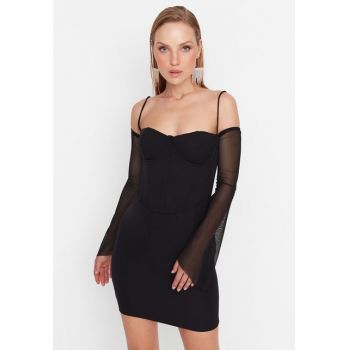 Rochie scurta neagra Jezabell la reducere