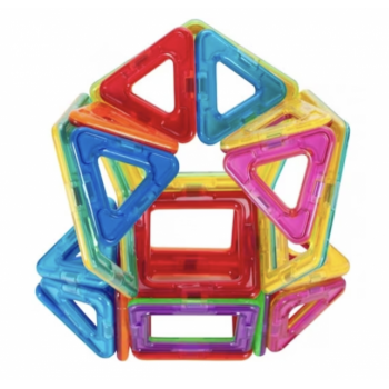 Joc STEM de constructie Mag Blocks, cu 20 piese magnetice