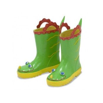 Melissa & Doug - Cizme de ploaie pentru copii Augie Alligator, marime 21-23 ieftine