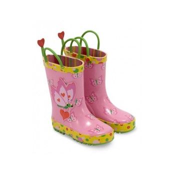 Melissa & Doug - Cizme de ploaie pentru copii Bella Butterfly, marime 29-31 ieftine