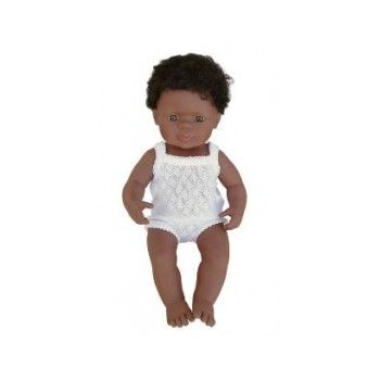 Miniland - Baby afroamerican (baiat) 38 cm la reducere