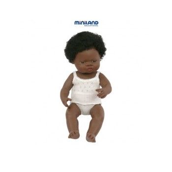 Papusa fetita africana 38 cm - Miniland la reducere