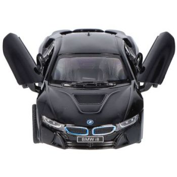 Masinuta die cast BMW i8, scara 1 la 36, 12.5 cm, neagra de firma originala