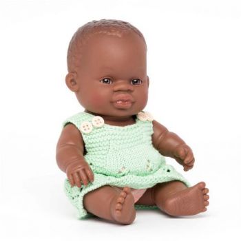 Papusa bebelus educativa 21 cm - Fetita africana la reducere