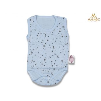 Body stelute si luna, pentru bebelusi, Albastru,Bumbac 100%, 1-9 luni Body stelute si luna, pentru bebelusi, Albastru,Bumbac 100%, 1-9 luni