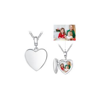 Colier din argint Custom Photo Simple Silver Heart de firma original