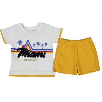 Compleu 2 piese pentru copii MIAMI, 100% Bumbac Galben, 6-24 luni Compleu 2 piese pentru copii MIAMI, 100% Bumbac Galben, 6-24 luni