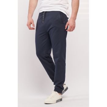 Pantaloni sport din amestec de bumbac cu snururi