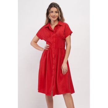 Rochie-camasa cu maneci scurte