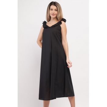 Rochie midi lejera cu volane