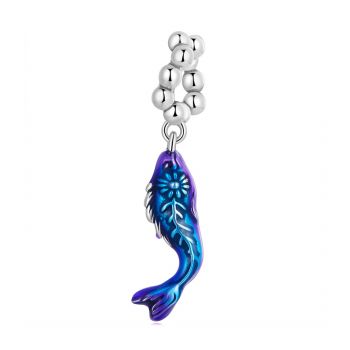 Talisman din argint Small Blue Fish