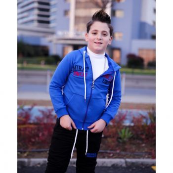 Trening Albastru, Mirat, 2 Piese, Hanorac si Pantaloni, Pentru Baieti Trening Albastru, Mirat, 2 Piese, Hanorac si Pantaloni, Pentru Baieti