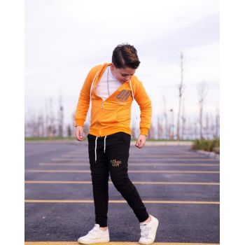 Trening Galben, Lion, 2 Piese, Hanorac si Pantaloni, Pentru Baieti Trening Galben, Lion, 2 Piese, Hanorac si Pantaloni, Pentru Baieti