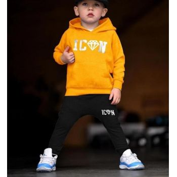 Trening Icon, 2 Piese, Hanorac cu Gluga, si Pantaloni, Pentru Baietei, 1-5 ani Trening Icon, 2 Piese, Hanorac cu Gluga, si Pantaloni, Pentru Baietei, 1-5 ani