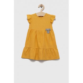 Birba&Trybeyond rochie de in pentru bebeluși x Peanuts culoarea galben, mini, evazati