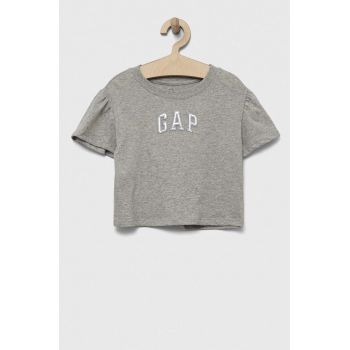 GAP tricou de bumbac pentru copii culoarea gri