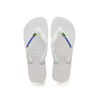 Havaianas slapi copii BRASIL LOGO culoarea alb de firma originali