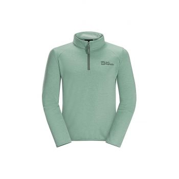 Jack Wolfskin bluza copii culoarea verde, neted