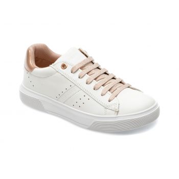 Pantofi GEOX albi, J25GCA, din piele naturala