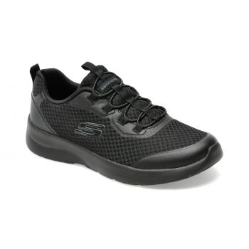 Pantofi sport SKECHERS negri, DYNAMIGHT 2.0, din material textil si piele ecologica