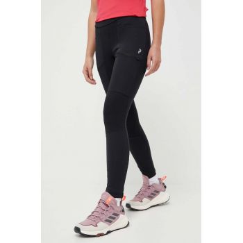 Peak Performance leggins sport Vislight Track femei, culoarea negru