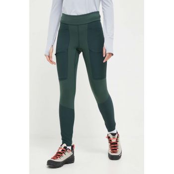 Peak Performance leggins sport Vislight Track femei, culoarea verde