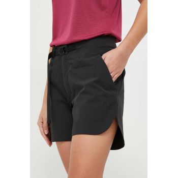 Peak Performance pantaloni scurți outdoor Vislight Light culoarea negru, neted, high waist