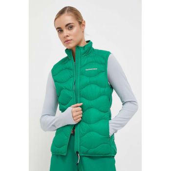 Peak Performance vestă sport cu puf Helium culoarea verde, de tranzitie