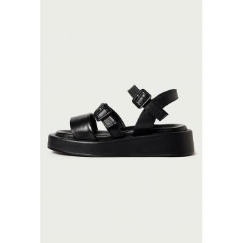 Sandale wedge de piele