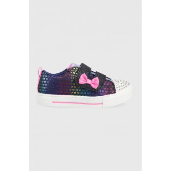 Skechers tenisi copii Twinkle Sparks Heart Dreamer culoarea albastru marin