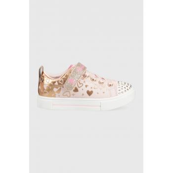 Skechers tenisi copii Twinkle Sparks Heather Charm culoarea auriu de firma originali