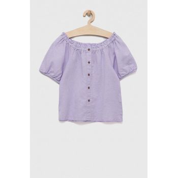 United Colors of Benetton bluza de in pentru copii culoarea violet, neted ieftina