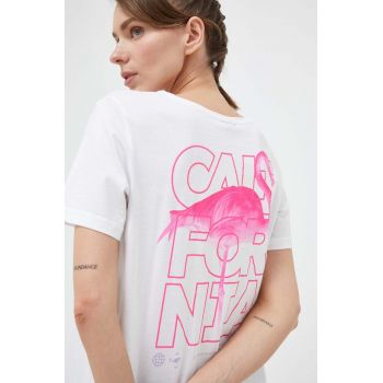 4F tricou din bumbac culoarea alb