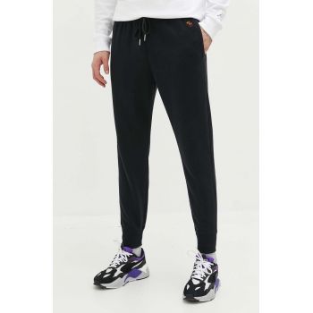 Abercrombie & Fitch pantaloni de trening culoarea negru, neted