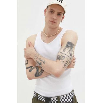 Abercrombie & Fitch tricou din bumbac culoarea alb