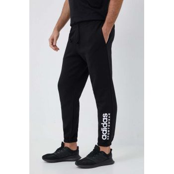 adidas pantaloni de trening culoarea negru, cu imprimeu