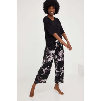 Answear Lab pijama femei, culoarea negru