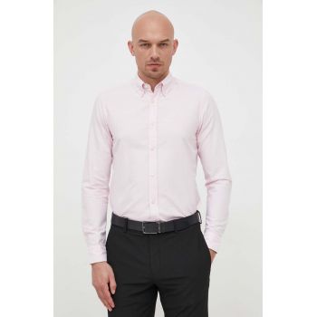 BOSS cămașă din bumbac ORANGE bărbați, culoarea roz, cu guler italian, regular 50489341 de firma originala
