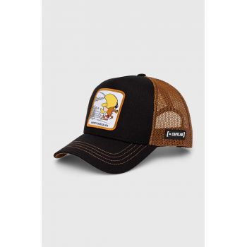 Capslab sapca LOONEY culoarea maro, cu imprimeu
