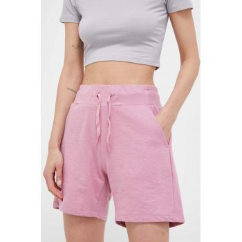 CMP pantaloni scurti femei, culoarea roz, neted, high waist
