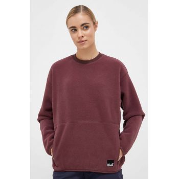 Jack Wolfskin hanorac Osloer Pullover culoarea bordo, neted