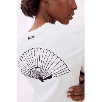 Karl Lagerfeld tricou din bumbac culoarea alb