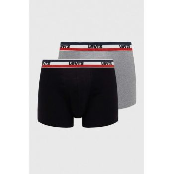 Levi's boxeri 2-pack bărbați, culoarea gri 37149.0816-003