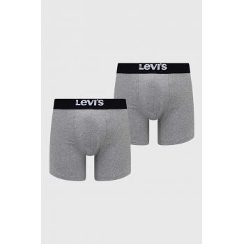 Levi's boxeri 2-pack bărbați, culoarea gri 37149.0809-007