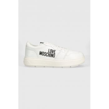 Love Moschino sneakers din piele culoarea alb, JA15274G0GIAB10A